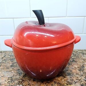 Le Creuset Red Apple-Shaped Casserole Dish